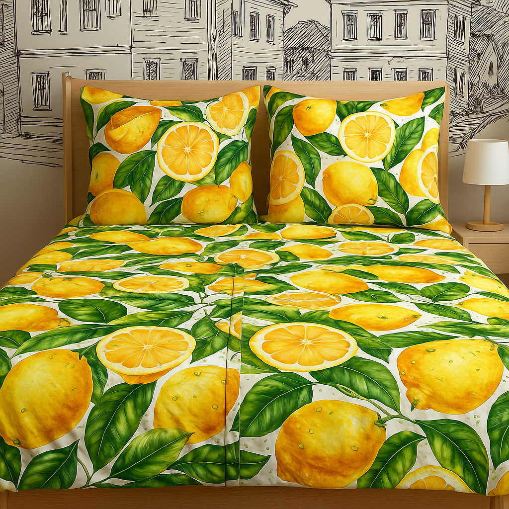 „Lămâi în Soare” – Lenjerie de Pat Ranforce Lux 5D cu Broderie Discretă | 6 piese
